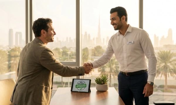 A OneClickDrive loan advisor securing an approval for a client